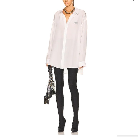 Balenciaga fashion institute button up shirt dress sz 36 small - Picture 3 of 9